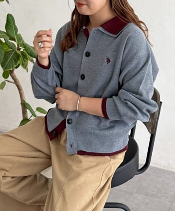 CPCM(シーピーシーエム) 【U.S. POLO ASSN. 】フェイクレイヤードニットシャツ