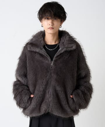 Lui's(ルイス) フェイクファージップブルゾン