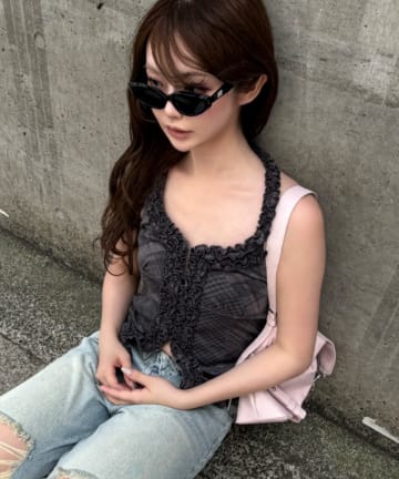 OUTLET(アウトレット) 【RAY CASSIN】ホルターネックフリルホックトップス