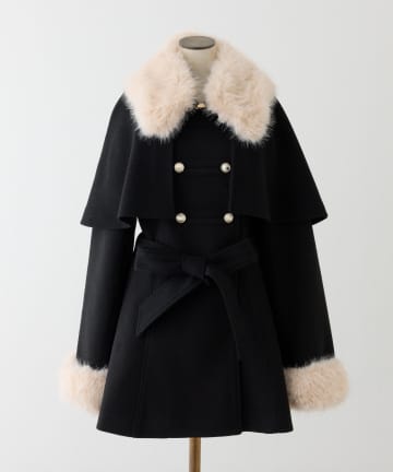 one after another NICE CLAUP(ワンアフターアナザー ナイスクラップ) 【Premium order】フェイクファーケープコート