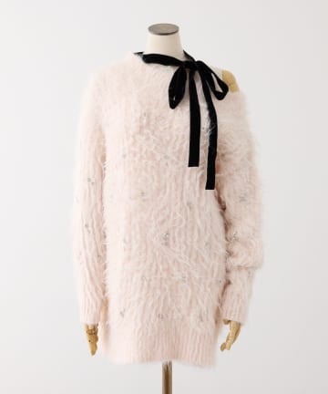 one after another NICE CLAUP(ワンアフターアナザー ナイスクラップ) 【Premium order】ふわモテジュエルニットワンピ