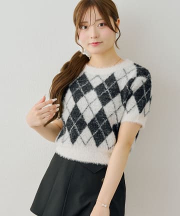 NICE CLAUP / OLIVE des OLIVE OUTLET(ナイスクラップ  / オリーブ デ オリーブ アウトレット) 【ANOTHER BRANCH】シャギーアーガイルニット