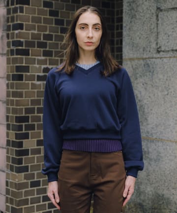 Kastane(カスタネ) 【CINAMOD】 V-NECK RAGLAN SLEEVES PULLOVER