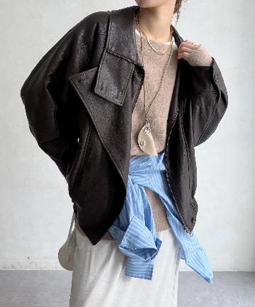 DOUDOU(ドゥドゥ) 【WEB限定】レザーブルゾン
