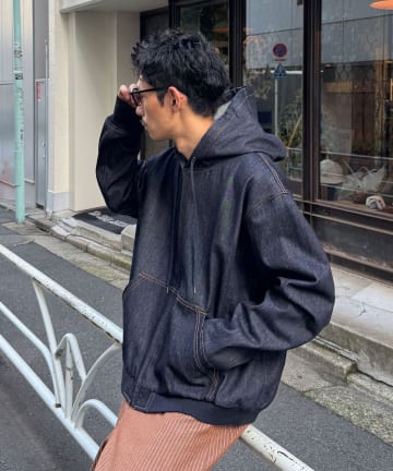 CIAOPANIC(チャオパニック) 【cian denim/シアンデニム】フードジップジャケット