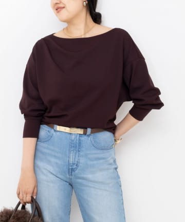 NOLLEY'S(ノーリーズ) 【BEC】《セットアップ対応》ライトダンボールジョーゼット2WAYプルオーバー