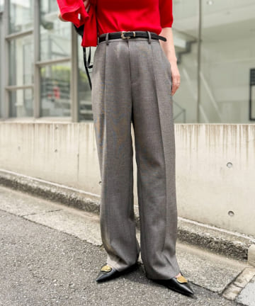 NOLLEY'S(ノーリーズ) 《セットアップ対応》ウォッシャブルシャーク愛されセミワイドパンツ