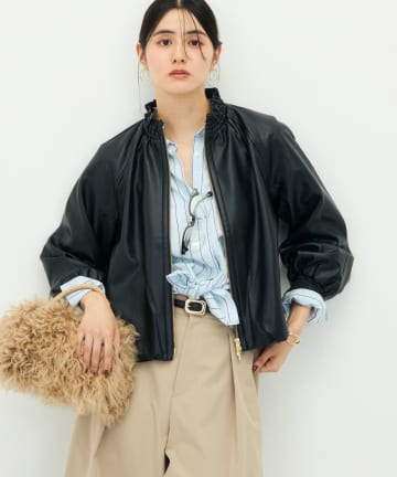 NOLLEY'S(ノーリーズ) 【MARILYN MOON】soft eco-leather blouson別注