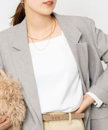 NOLLEY'S(ノーリーズ) ウォッシャブルスクエアネックサテンブラウス