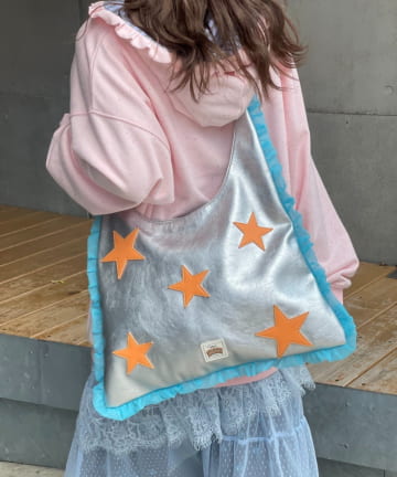 CIAOPANIC TYPY(チャオパニックティピー) 【HELLO.SANFRANCISCO】スターパッチチュールフリルショルダー