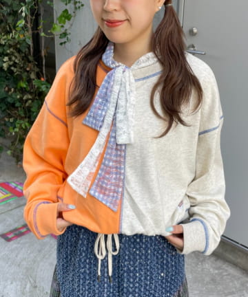 CIAOPANIC TYPY(チャオパニックティピー) 【HELLO.SANFRANCISCO】2WAY配色リボンスウェット