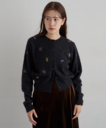 SHENERY(シーナリー) 【新色ブラック】刺繍ビジューカーディガン