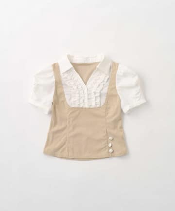 Belle Charme(ベルシャルム) Cordurey Frill Tops