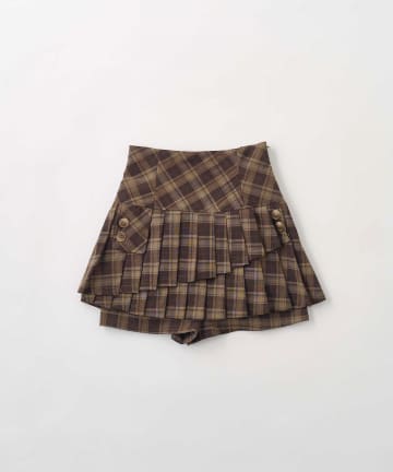 Belle Charme(ベルシャルム) Button Flap Pleats Skirt