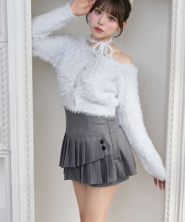 Belle Charme(ベルシャルム) 【Newカラー登場♡】Button Flap Pleats Skirt