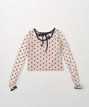 Belle Charme(ベルシャルム) Dot Sheer Tops