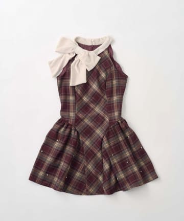 Belle Charme(ベルシャルム) Velour Ribbon Jewel Onepiece