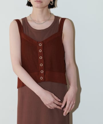 NICE CLAUP / OLIVE des OLIVE OUTLET(ナイスクラップ  / オリーブ デ オリーブ アウトレット) 【LARUTA】麻タッチキャミビスチェプルオーバー