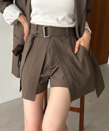 CAPRICIEUX LE'MAGE(カプリシュレマージュ) 【セットアップ対応】スカートレイヤードショートパンツ