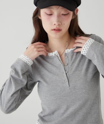 OUTLET(アウトレット) 【WHO'S WHO gallery】レイヤードヘンリートップス