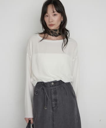 LOUNGEDRESS(ラウンジドレス) 《万能トップス》【JAPAN MADE】ストレッチジョーゼットプルオーバー