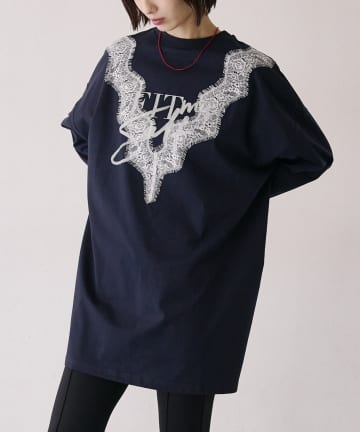 COLONY 2139(コロニー トゥーワンスリーナイン) レースデザインTシャツ