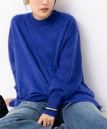 NOLLEY'S(ノーリーズ) カシミヤファー加工クルーネックプルオーバー ミニストール付き