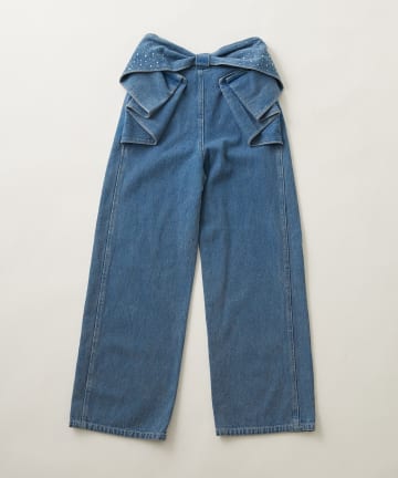 NICE CLAUP / OLIVE des OLIVE OUTLET(ナイスクラップ  / オリーブ デ オリーブ アウトレット) 【continuer】バックリボンストレートパンツ