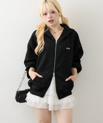 NICE CLAUP / OLIVE des OLIVE OUTLET(ナイスクラップ  / オリーブ デ オリーブ アウトレット) 【ANOTHER BRANCH】【丈違いあり】ロゴラメパーカー