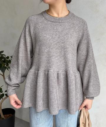 Jena　espace merveilleux(ジェナ　エスパスメルヴェイユ) 裾アゼ切替ニット