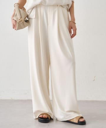 LOUNGEDRESS(ラウンジドレス) 《春夏人気アイテムがアップデート！》【JAPAN MADE】ジャージー2タックワイドパンツ
