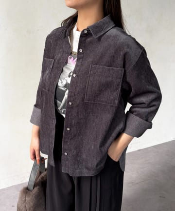 Chez toi(シェトワ) グロッシーデニムシャツ