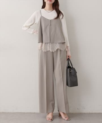 natural couture(ナチュラルクチュール) リバーシブルレースキャミセットアップ