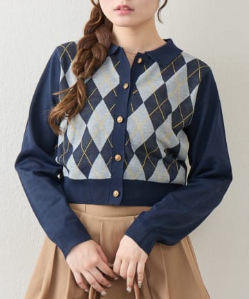 NICE CLAUP / OLIVE des OLIVE OUTLET(ナイスクラップ  / オリーブ デ オリーブ アウトレット) 【ANOTHER BRANCH】アーガイル襟ニット