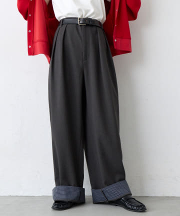 CIAOPANIC TYPY(チャオパニックティピー) 【UNISEX】チェック柄ロールアップスラックス