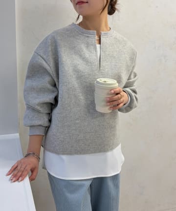 Jena　espace merveilleux(ジェナ　エスパスメルヴェイユ) 深V起毛プルオーバー