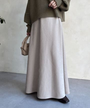 Jena　espace merveilleux(ジェナ　エスパスメルヴェイユ) グロッシー起毛フレアスカート