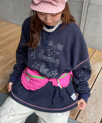 CIAOPANIC TYPY(チャオパニックティピー) 【HELLO.SANFRANCISCO】花柄プリントワッフルヘンリーTEE
