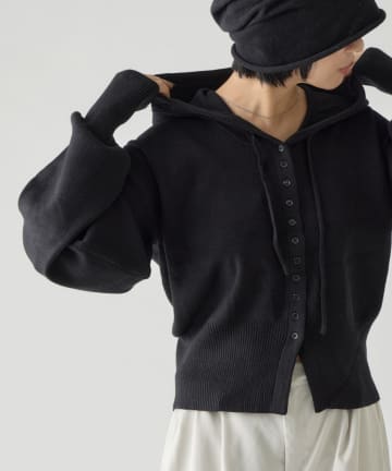 -goocy-(グーシー) 【10.15-27期間限定!! セットフェア対象】ボリュームスリーブフードカーデ