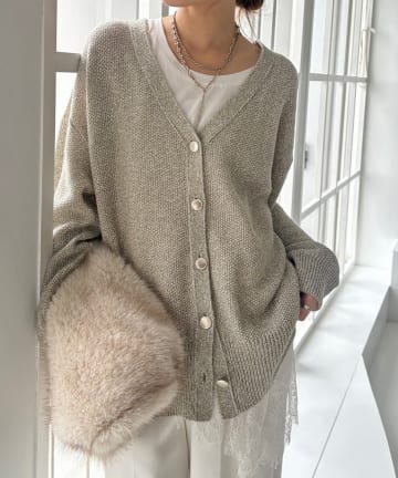 DOUDOU(ドゥドゥ) メランジウール混前後2WAYカーディガン