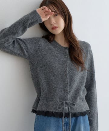 DISCOAT(ディスコート) 【WEB限定】裾レースカーディガン