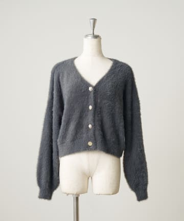 NICE CLAUP / OLIVE des OLIVE OUTLET(ナイスクラップ  / オリーブ デ オリーブ アウトレット) 【ANOTHER BRANCH】シャギーパールボタンカーディガン