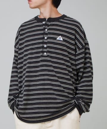FREDY & GLOSTER(フレディ アンド グロスター) 【GEVACO/ゲバコ】ヘンリーネックボーダー ロングスリーブTシャツ