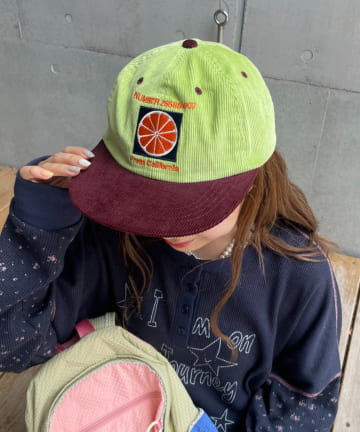 CIAOPANIC TYPY(チャオパニックティピー) 【HELLO.SANFRANCISCO】ツートーンロゴコーデュロイキャップ