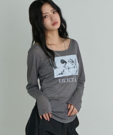 RAY CASSIN(レイカズン) ロゴシアーTシャツ / ロンT