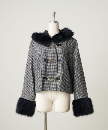 NICE CLAUP / OLIVE des OLIVE OUTLET(ナイスクラップ  / オリーブ デ オリーブ アウトレット) 【continuer】フェイクファー付ショートダッフルコート