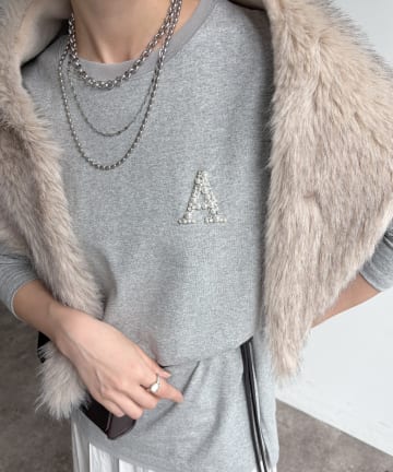 DOUDOU(ドゥドゥ) 【WEB限定】 AビジューロンTEE