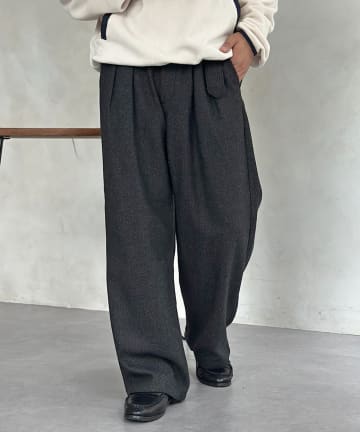CPCM(シーピーシーエム) 起毛ヘリンボンベルテッドパンツ