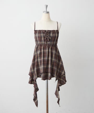NICE CLAUP / OLIVE des OLIVE OUTLET(ナイスクラップ  / オリーブ デ オリーブ アウトレット) 【continuer】レースアップキャミチュニック