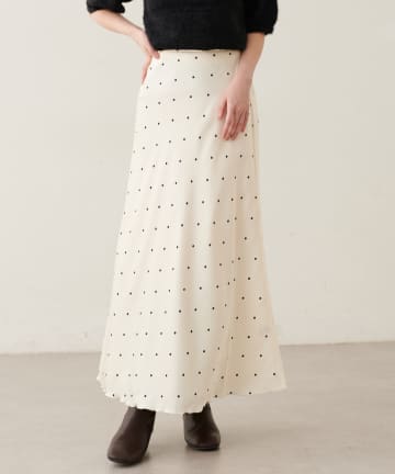natural couture(ナチュラルクチュール) ドット柄リバーシブルスカート